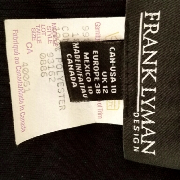 Frank Lyman Black Ruffle Silver Belt Top. - Picture 5 of 9